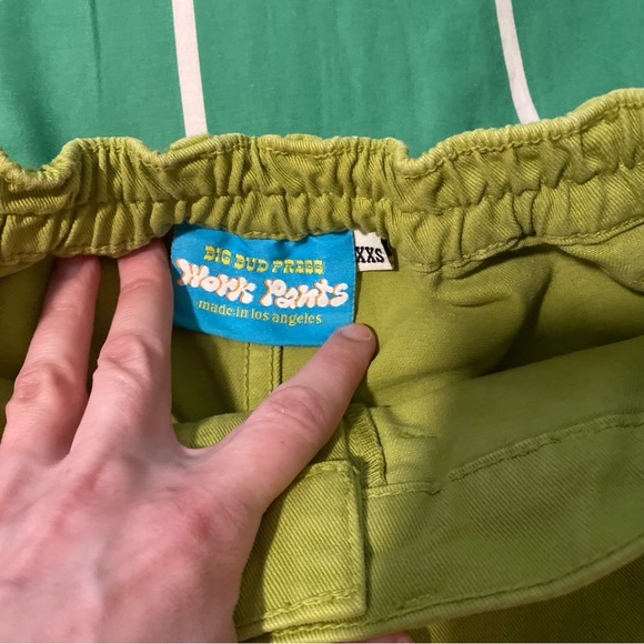 Big Bud Press Work Pants with White & Dark Green Floral Print - Picture 2 of 7